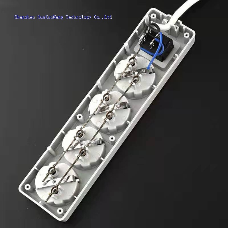 EU Standard German Type Power Strip 3/4/5 Sockets in Row Flat Adapter Light Switch with Surge Protector Extension Cable