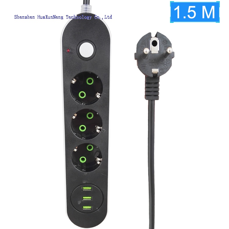 Power Strip EU Plug USB Fast Charging Socket Universal Electrical Extender Cord Extension Cable for Home Office Network Filter