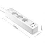 EU Power Strip Portable EU Schuko type Sockets 1.5/1.8m Cable Multiple Electric Extension Socket With 4 USB Port Fast Charging